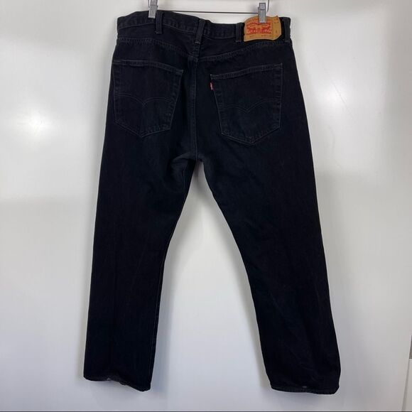 Levi's Classic 501 Straight Leg Jeans Black Button Fly Men's Size 40x30 - Picture 2 of 11